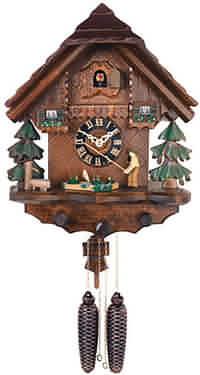 802-14 Black Forest Fisherman 8 Day Cuckoo Clock CLICK FOR MORE DETAILS