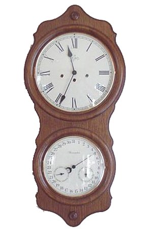 Sternreiter SW80878608 Oak Keywound Ithica Reproduction Calendar Clock German Calendar clock reproduction of 19th century Seth Thomas calendar clock in an American oak finish. Eight-day German movement with Westminster chime on rods. Second multi-function dial shows...
