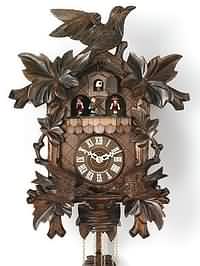 MD815-16 Moving Birds feed, nest 8 Day Black Forest Musical Cuckoo Clock CLICK FOR MORE DETAILS