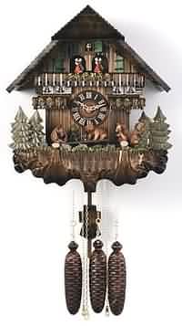 MD878-16 Bears Seesaw, Revolve Turntable 8 Day Black Forest Musical Cuckoo Clock CLICK FOR MORE DETAILS